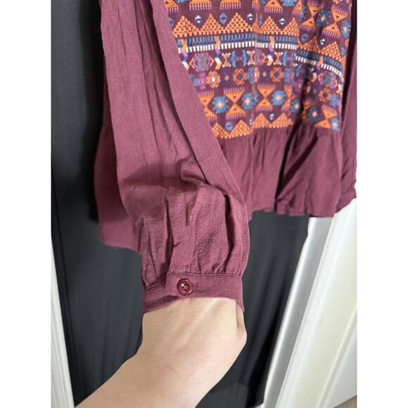 Perfectly Priscilla Women's Embroidered Floral Tunic Top Boho Multicolor Size 2X - Picture 3 of 10